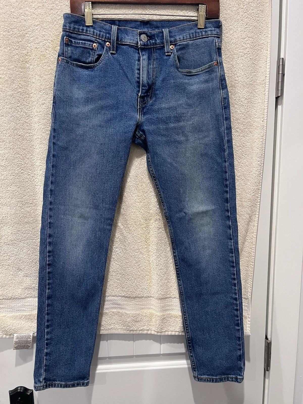 Levi’s 513 Men’s Slim Taper For Stretch Blue Jeans, 29x30