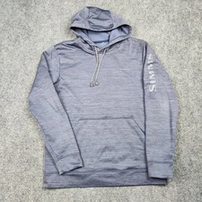 Simms Hoodie Sweatshirt Mens Medium Gray Long Sleeve Logo Fishing Pullover