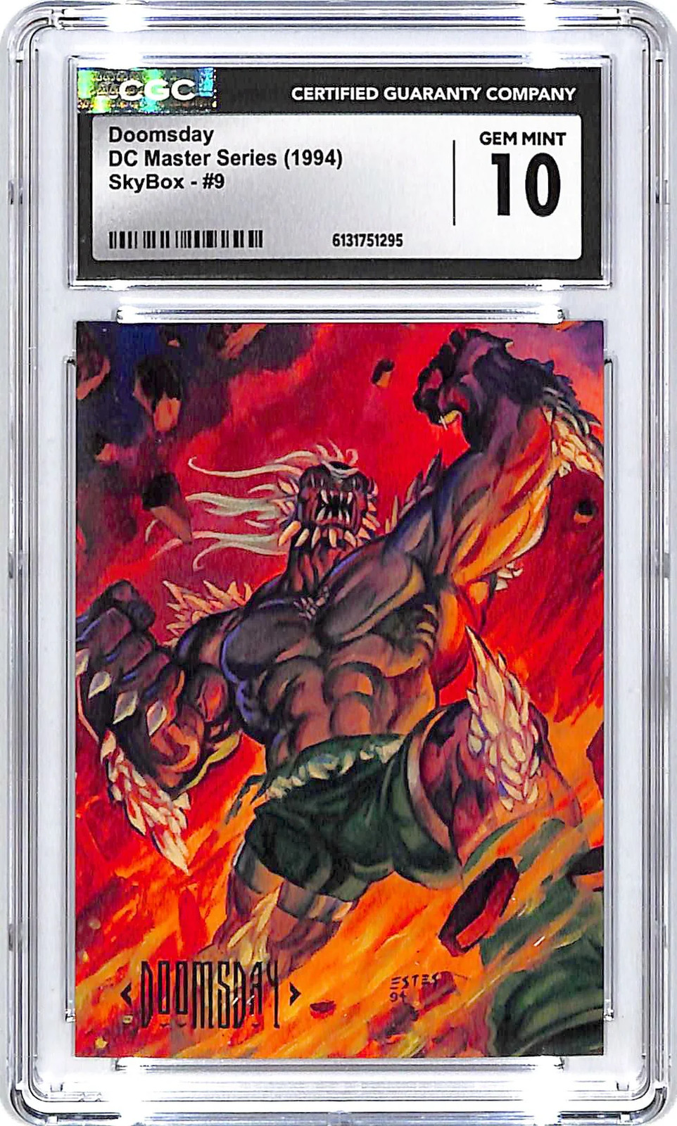 Doomsday #9 1994 SkyBox DC Master Series trading card — raw and PSA graded price guide