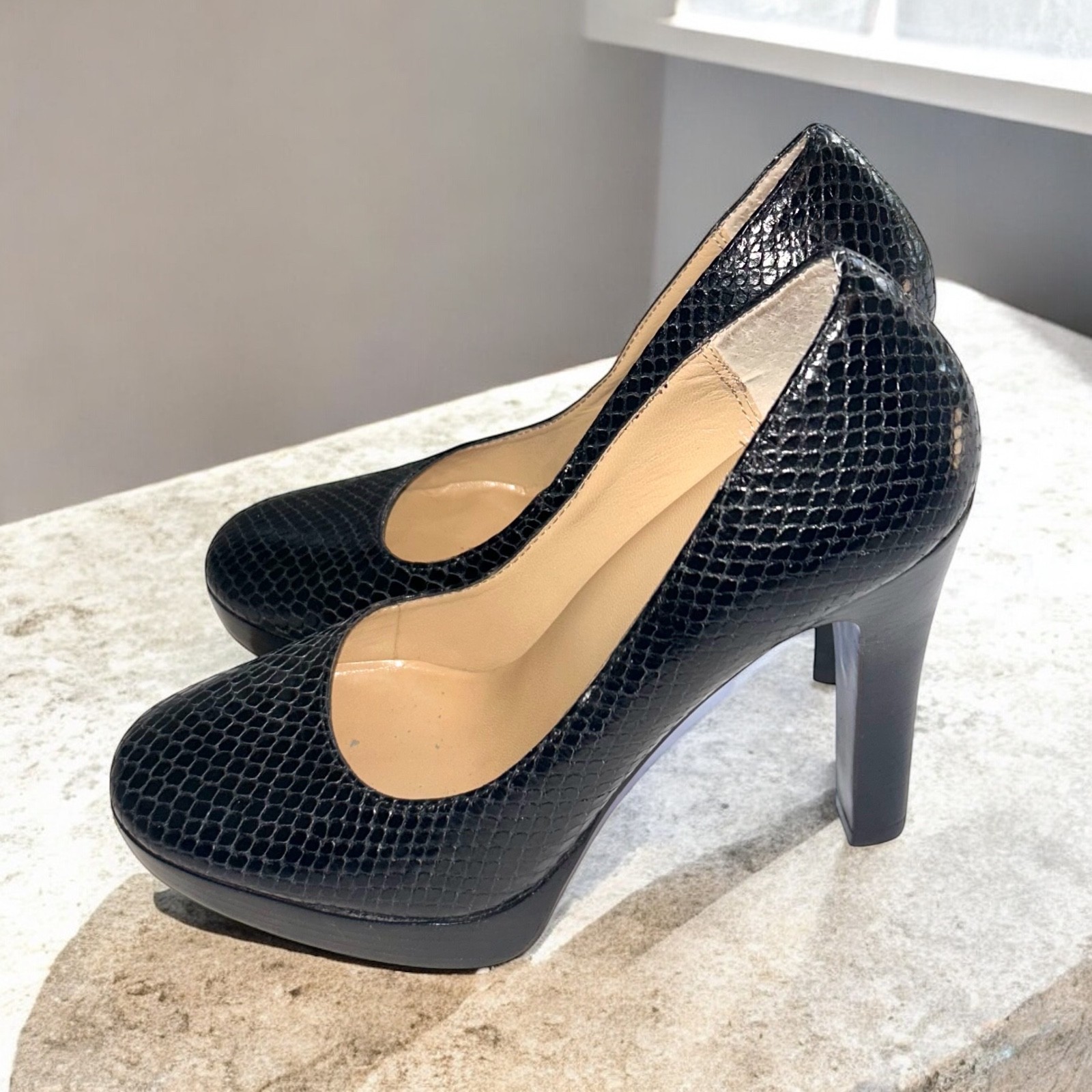 Michael Kors Black Leather Snake Python Embossed … - image 3