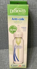 Dr. Brown's Anti-Colic Clear Glass Baby Bottle 8 Oz Narrow New In Damaged Box