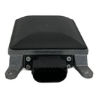 Black 2020 Porsche Macan right passenger blind spot radar with antenna, wiring, and mounting points.