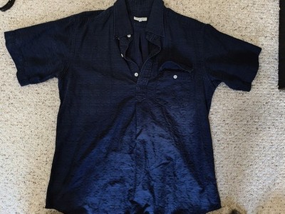 Engineered Garments Men's Size  M Popover Short Sleeve Shirt Dark Navy 