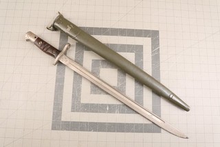 US Army WWI Remington Model 1917 M1917 Sword Bayonet Silver Finish & Sheath