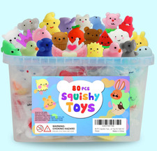 80Pcs Party Favors for Kids 4-8, Kawaii Squishies Mochi Squishy Toy Bulk Fidget