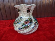 VASO CERAMICA ANTICATA E SMALTATA GUBBIO ANNI '50 DIPINTO E DECORATO A MANO