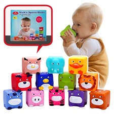 Soft Baby Blocks   Stacking  Building Toys for Babies and Toddlers  12 Pcs N...