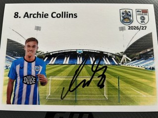 Archie Collins Huddersfield Town Football Club 2026/27 signed 6x4 photo
