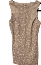 Dress Junior Size L C. W. Designs Cocktail Dress Champagne Floral Sleeveless 