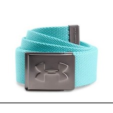 Under Armour Mens Teal Green Golf Belt Adjustable Metal Logo Buckle 39 in