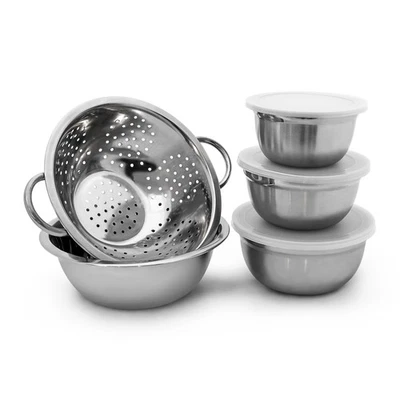 Schüssel set edelstahl stapelbar leicht Edelstahl Schüssel Set Rührschüssel Set - Bild 1 von 4