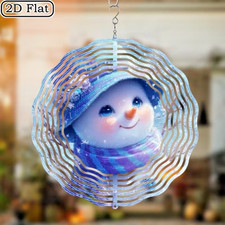 10" Metal Cheerful Snowman Wind Spinner -Garden Decor with hook