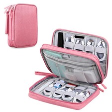 Electronic Cable Organizer Bag Large Travel Cord Storage Dark Pink Case