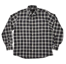 Jos A Bank Classic Collection Shirt Men XL Gray Blue Plaid Button Up Long Sleeve