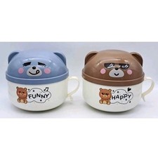 2 BEAR/BEAR LID BOWLS/DISHES-BABY FOOD SET-NOODLE BOWL BOX