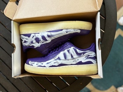 Size 11.5 - Nike Air Force 1 Low Purple Skeleton QS