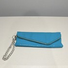 Hobo Women’s Blue Envelope Wallet Chain Logo Zipper Credit Card Solid
