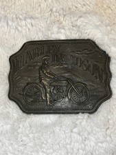 Vintages 70&rsquo;s Harley Davidson Belt Buckle Lewis Buckles Chicago brass/bronze