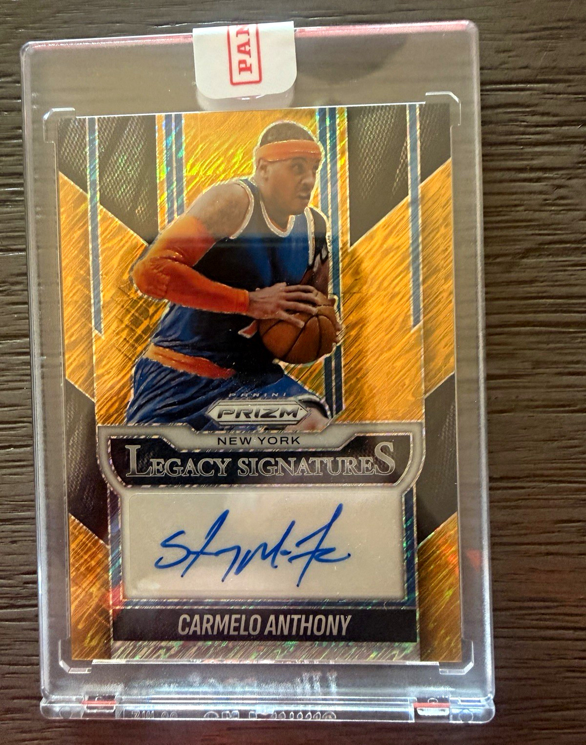 Panini Prizm 2025-26 Legacy Signatures Carmelo Anthony Auto LS-MEL 01/10