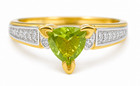GENUINE 0.95 Cts PERIDOT & DIAMOND RING 10k SOLID YELLOW GOLD - Free Appraisal — photo 1