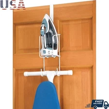 Over Door Ironing Board Holder Laundry Organizer Space Saver Wall Mount Caddy US