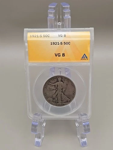 1921-S Walking Liberty Half Dollar 50c ANACS VG8