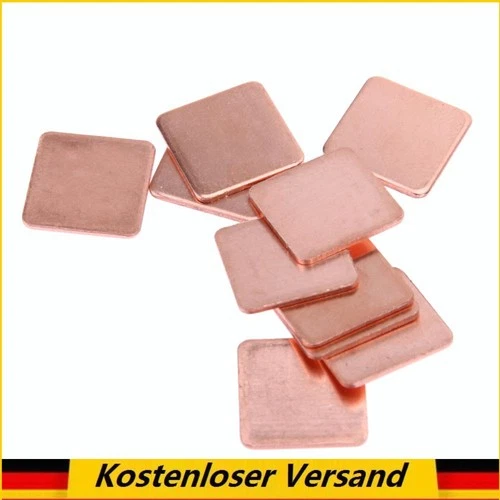 10 pcs 15mmx15mm 0.3mm  Heatsink Copper Shim Thermal Pads for Laptop