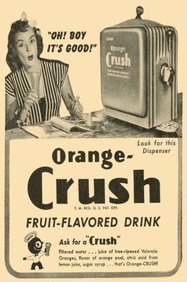 Vintage Orange Crush   Advertising Poster - 24x36  - Rare Reprint   !