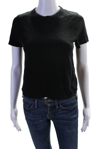 T Alexander Wang Womens Cotton Short Sleeved Casual Basic T-Shirt Black Size XS - Afbeelding 1 van 5