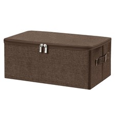 Storage Bins Zipper Lids 13 Qt Fabric Boxes Collapsible Washable Small Coffee