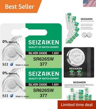 377 SR626SW 1.55V 0 Hg Silver Oxide Watch Battery 2 Batteries Made in Japan ...