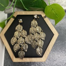 3  Earring Set Clip-On Gold-tone Retro Boho Dangle Drop New Free Ship B6318