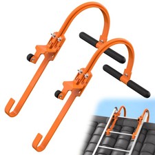 2 Pack Ladder Hooks for Roof Ridge with Wheel Heavy Duty Ladder Roof Hook Rubber