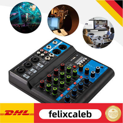 5-Kanal Audio Mischpult Mischen Konsole Bluetooth Mixer Live DJ Verstärker USB