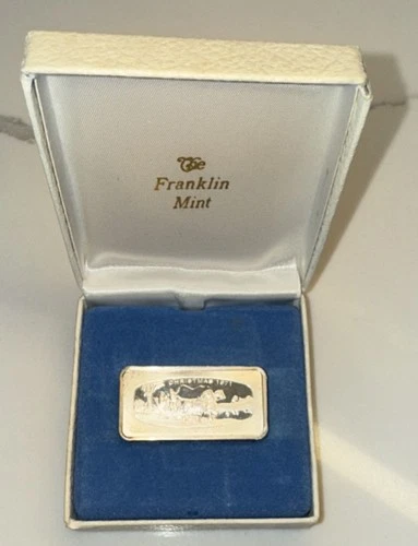 Franklin Mint 1971 Sterling Silver Bar 1 oz .925 1000 Grains Silver Bullion