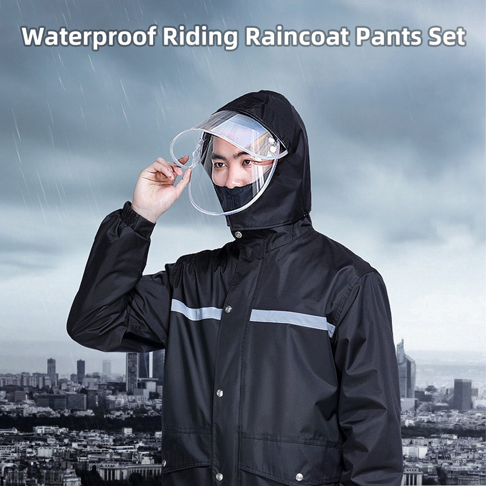 Waterproof Reflective Motorcycle Rain Jacket Windproof CE Riding Gear-image