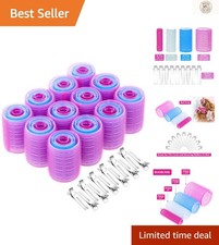 Ultimate Self-Grip Rollers Set - 60 Lightweight Curlers  Clips for Styling