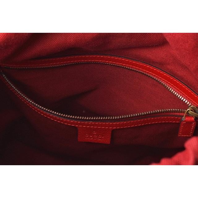 Gucci Backpack Drawstring GUCCI Striped Canvas Le… - image 9