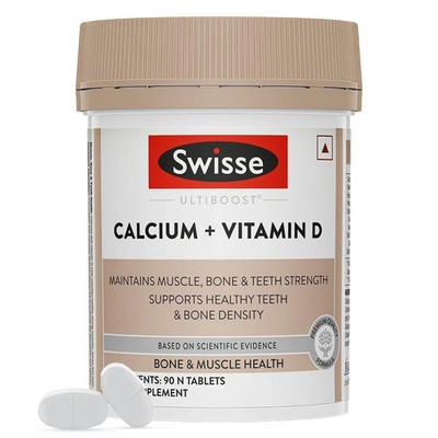 Swisse Calcium + Vitamin D - Supports Stronger Bones - 90 Tablets