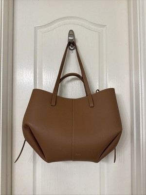 polene cyme bag brown leather with dust bag and box 