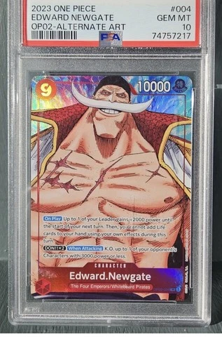 One Piece Paramount War Edward Newgate OP02-004 Alt Art PSA 10 English