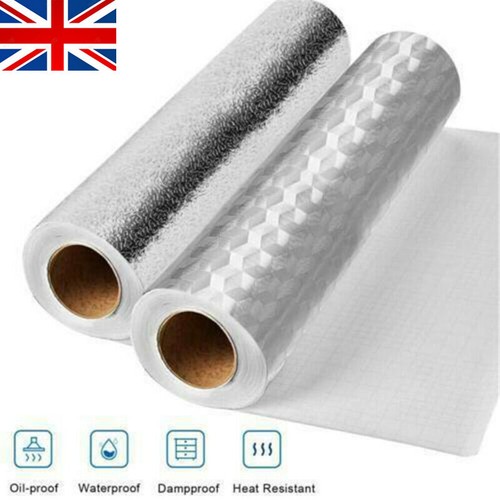 Kitchen OilProof Sticker Waterproof SelfAdhesive Aluminum Foil Wall Sticker UK eBay