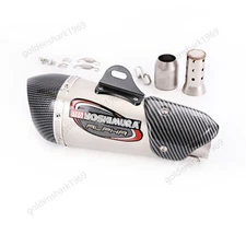 51mm Universal Exhaust Muffler Pipe Motorcycle Slip On Silencer Stainless Steel