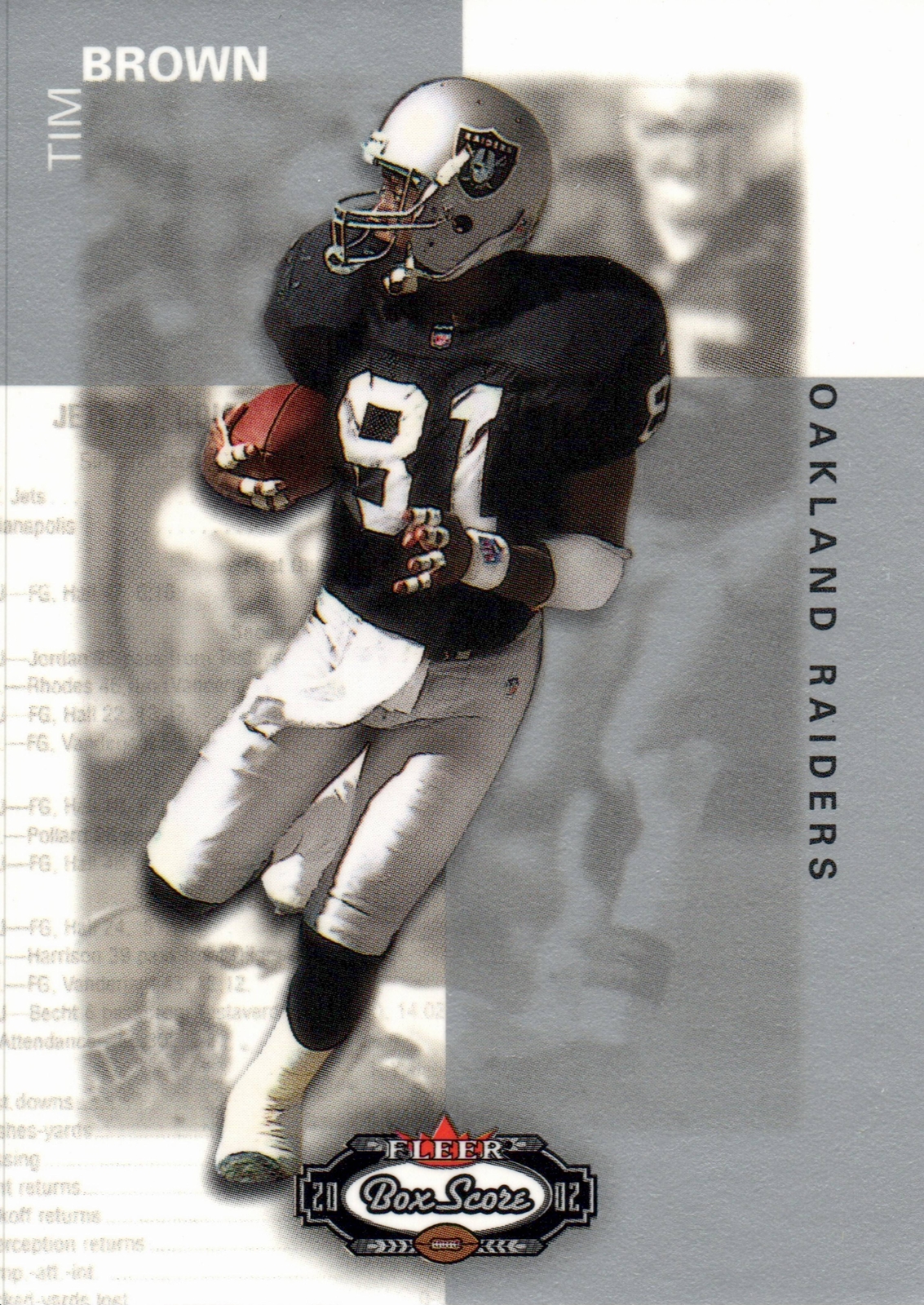 2002 Fleer Box Score #4 Tim Brown