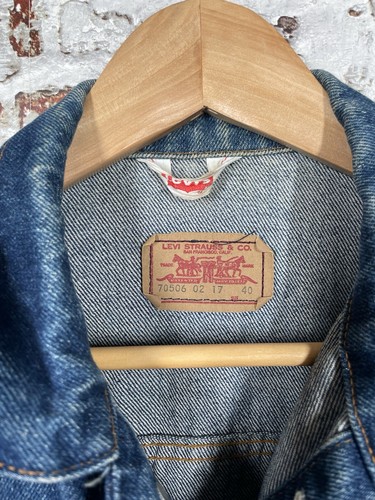 Vintage Levi’s Denim Trucker Jacke 70506-0217 Blau Herren 40 Red Tab Große L - Bild 3 von 8