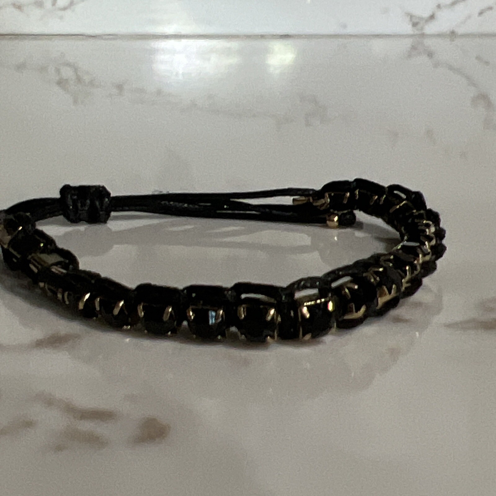 Tory Burch Stone Black Friendship Bracelet Gem