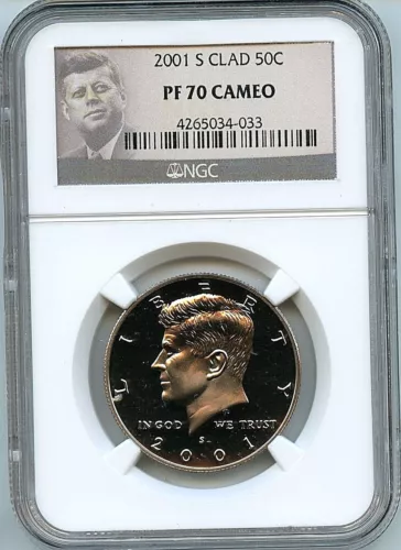 2001 S Kennedy Half Clad PF70 Cameo NGC 50 Cent Proof Graded Coin C13