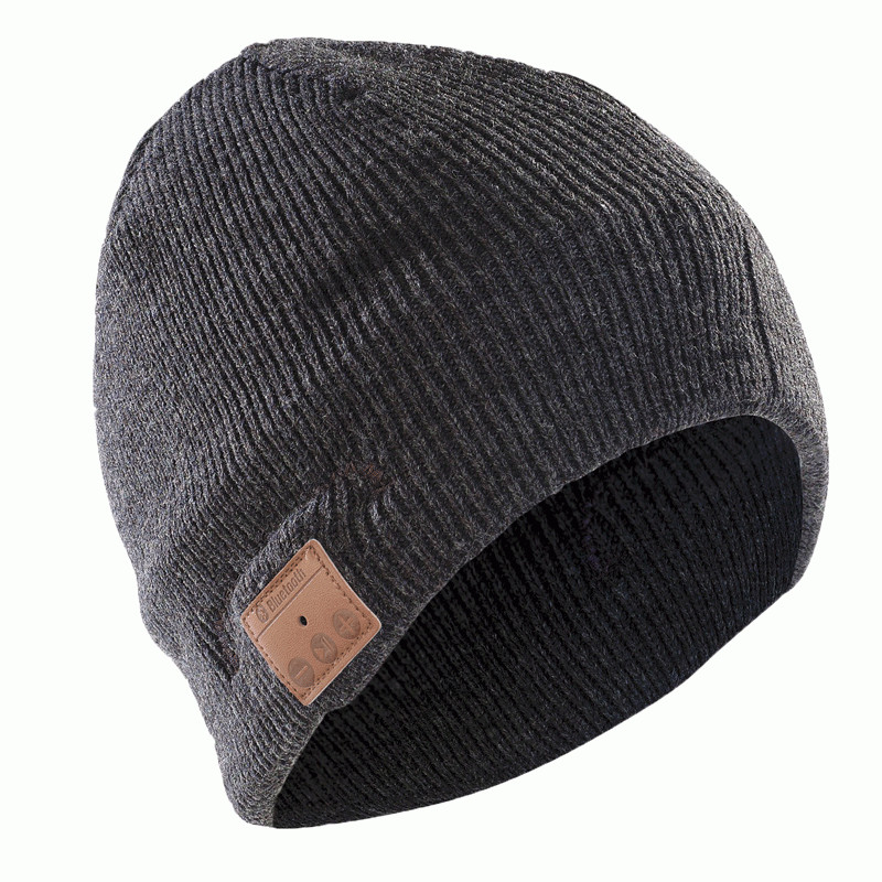 Leicke Music Beanie Bluetooth-kopfhörer Mütze Dunkelgrau