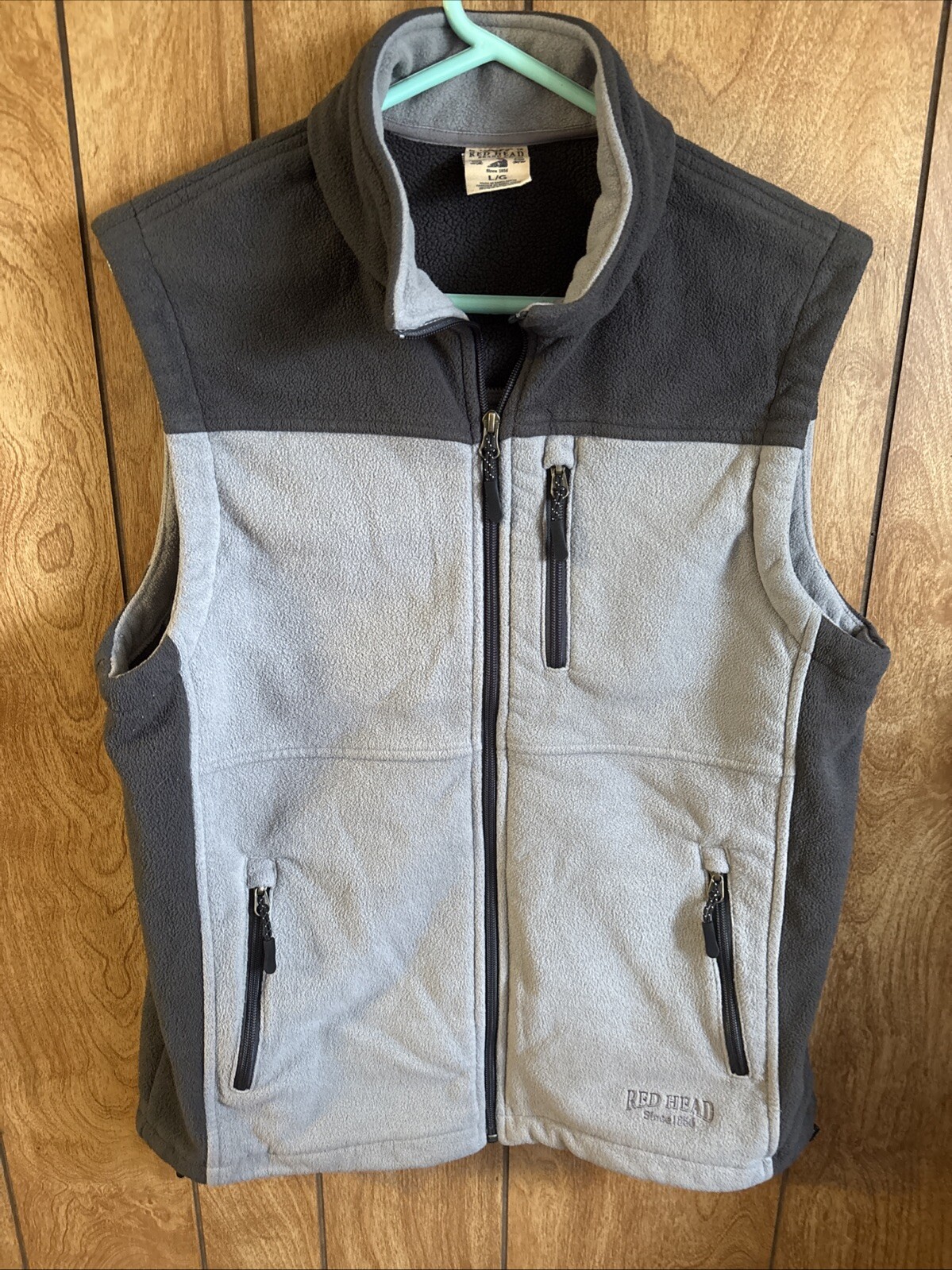 Red Head Adult Large Charcoal Gray Full Zip Vest