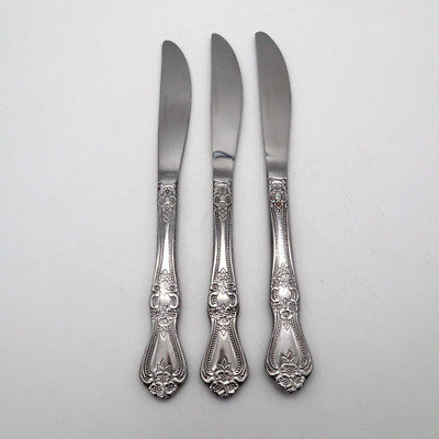 Stanley Roberts Precious Rose Stainless Flatware Lot 2 Forks & 3 Knives Rogers